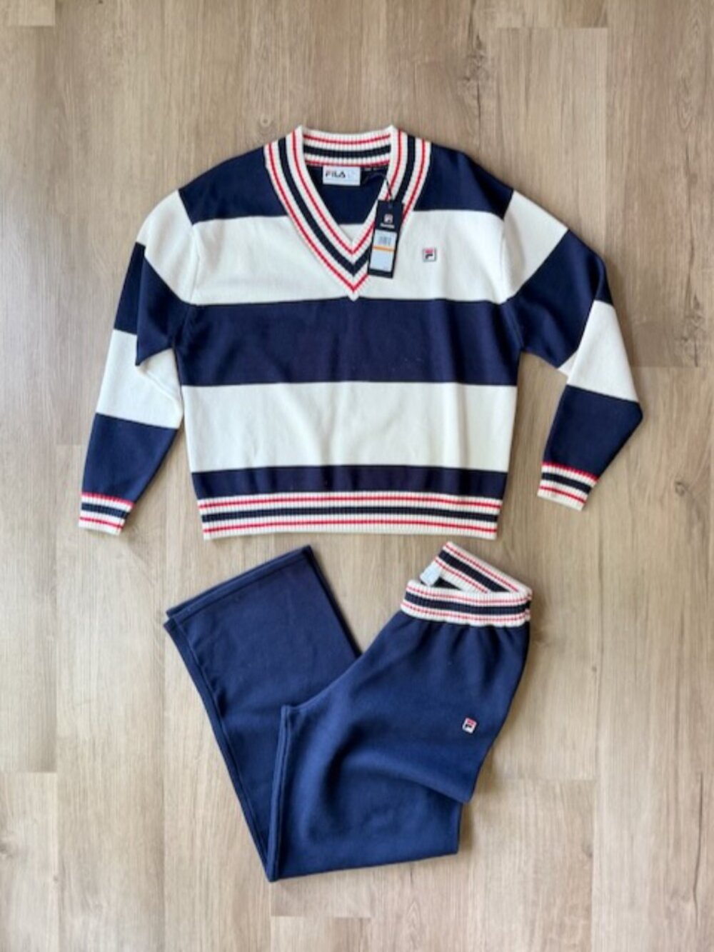 FILA Varsity Sweater & Pants Set NWT Sz S/M
